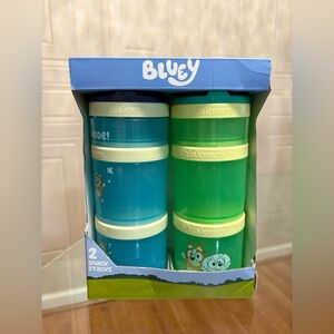 Bluey Snack Stacks Portable Food Containers Set 4 Piece BPA Free Dishwasher Safe